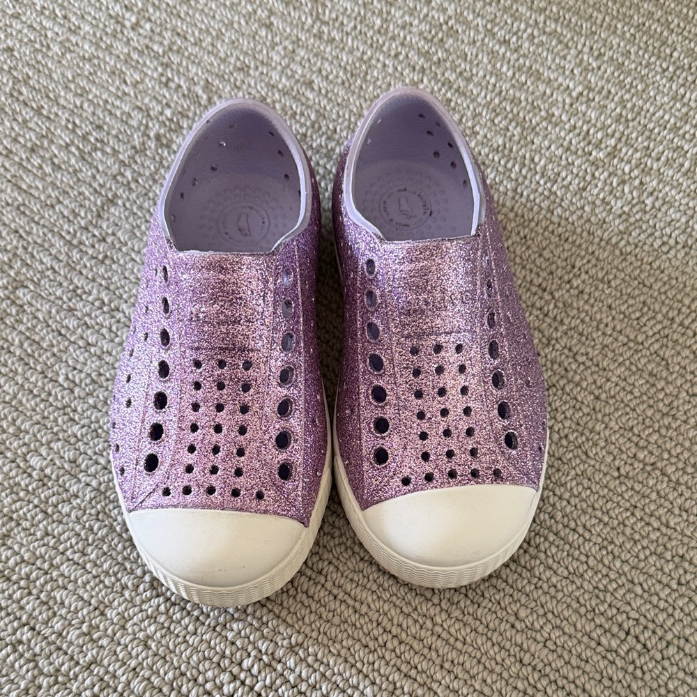 Native Kids Purple Glitter Shoes
